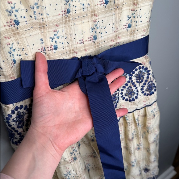 Beau James Palm Desert California Vintage 1970s Prairie Eyelet Floral Midi - Picture 11 of 11